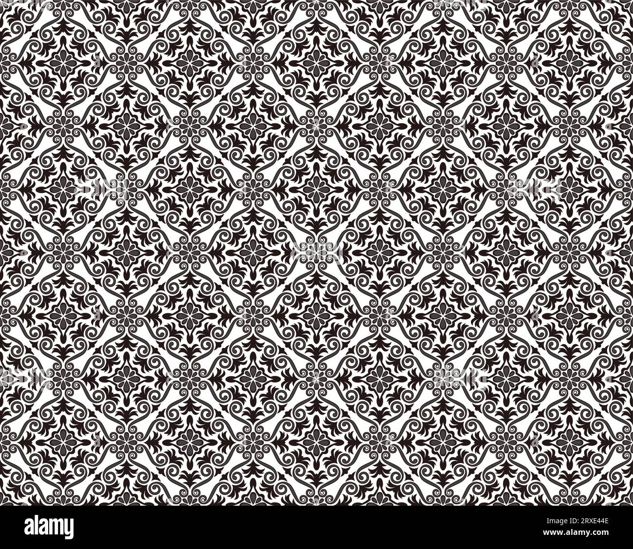 Horizontally And Vertically Repeatable Vector Seamless Damask Vintage Pattern. Stock Vector