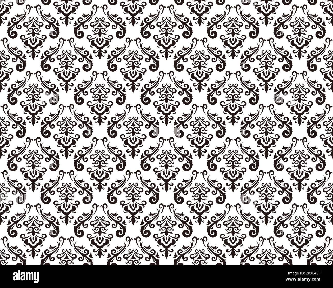 Horizontally And Vertically Repeatable Vector Seamless Damask Vintage Pattern. Stock Vector