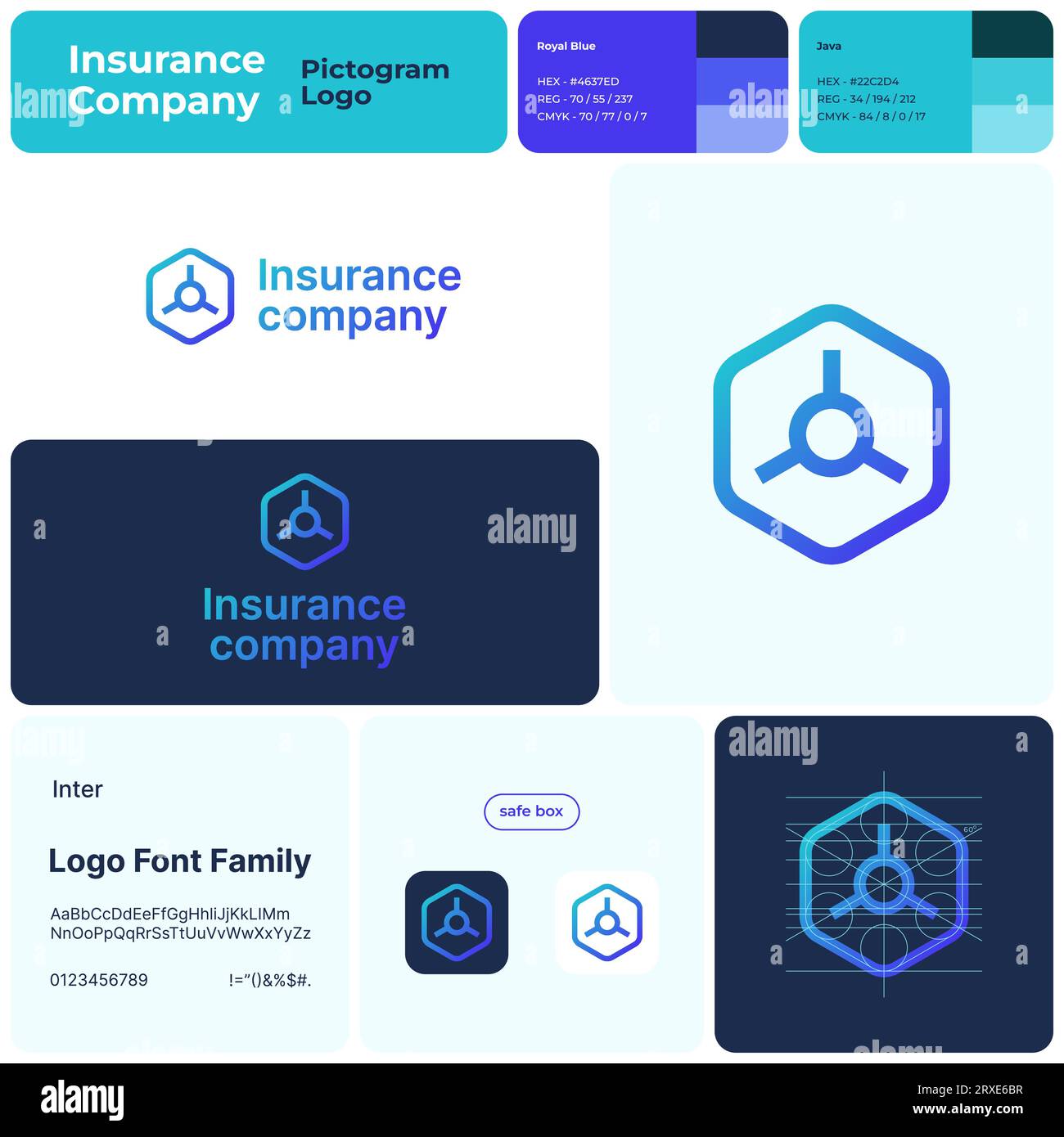 2D insurance company branding template with safe box logo Stock Vector Image & Art Alamy