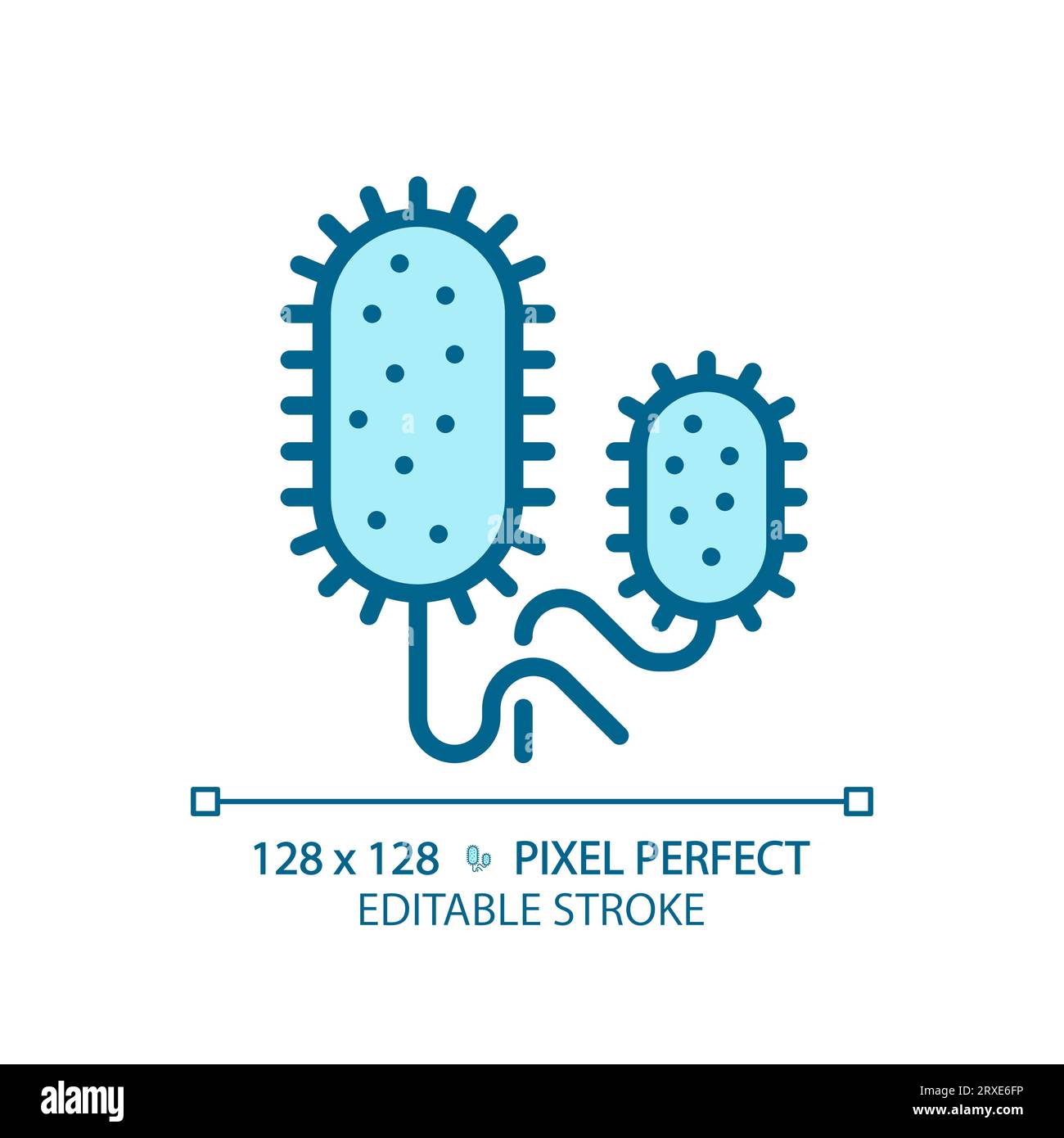 2D customizable thin line blue vibrio cholerae icon Stock Vector