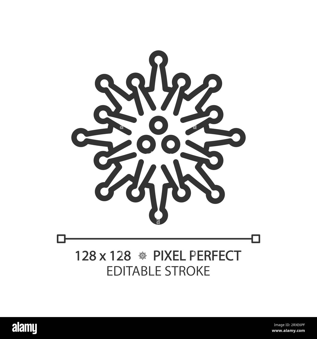 2D customizable thin line black influenza virus icon Stock Vector