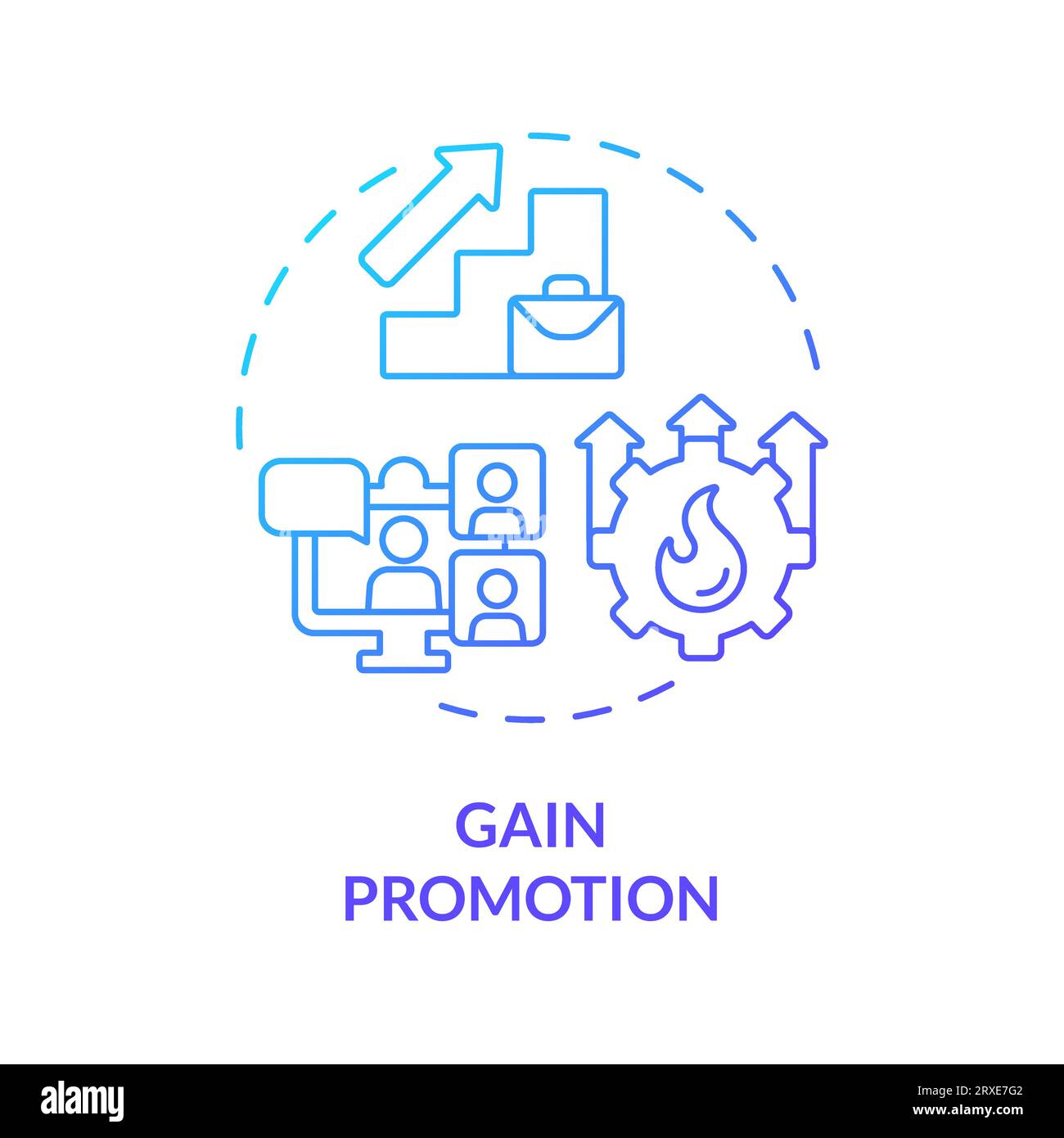 2D gradient thin linear icon gain promotion concept Stock Vector
