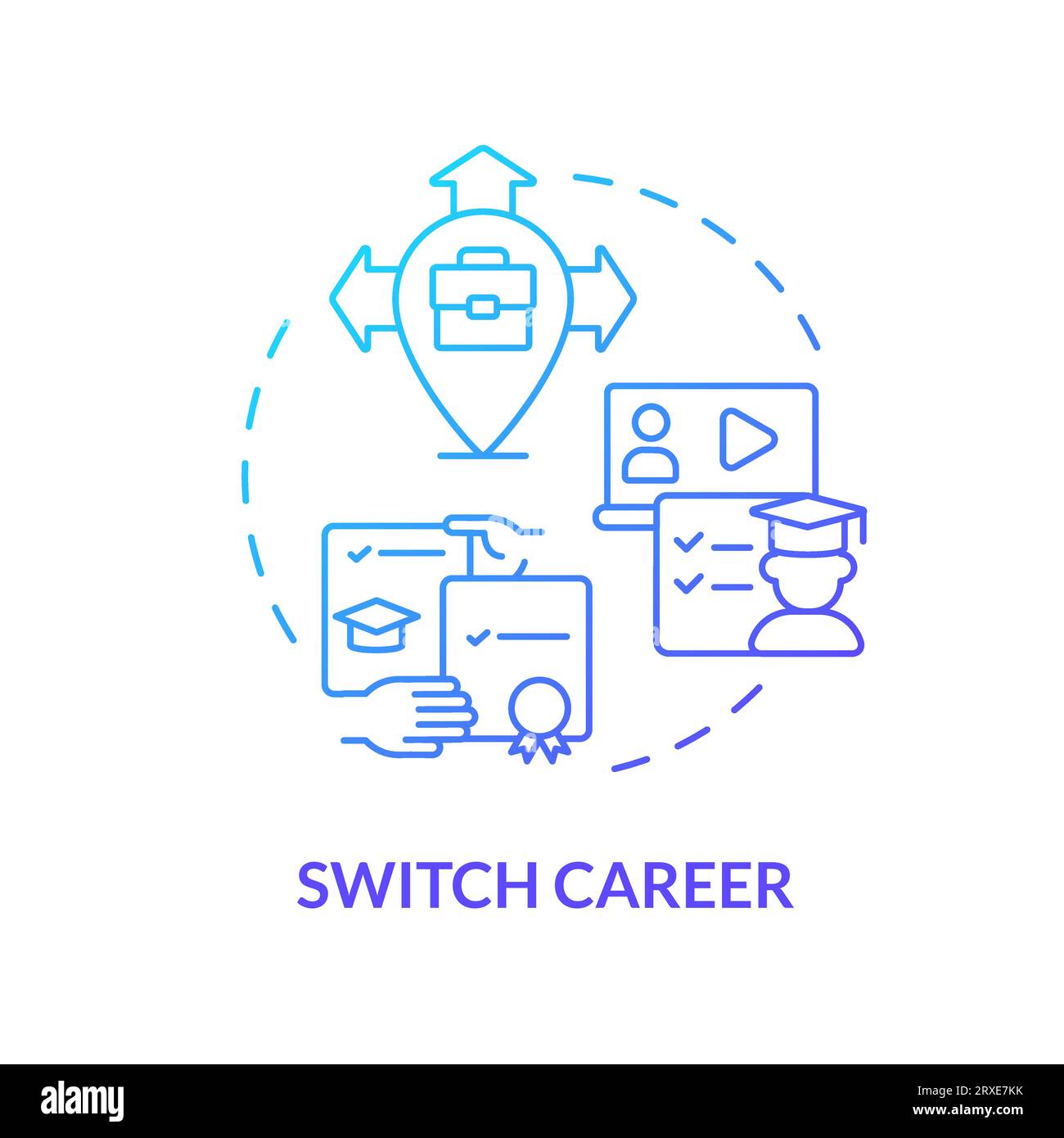 2D gradient linear switch career icon concept Stock Vector