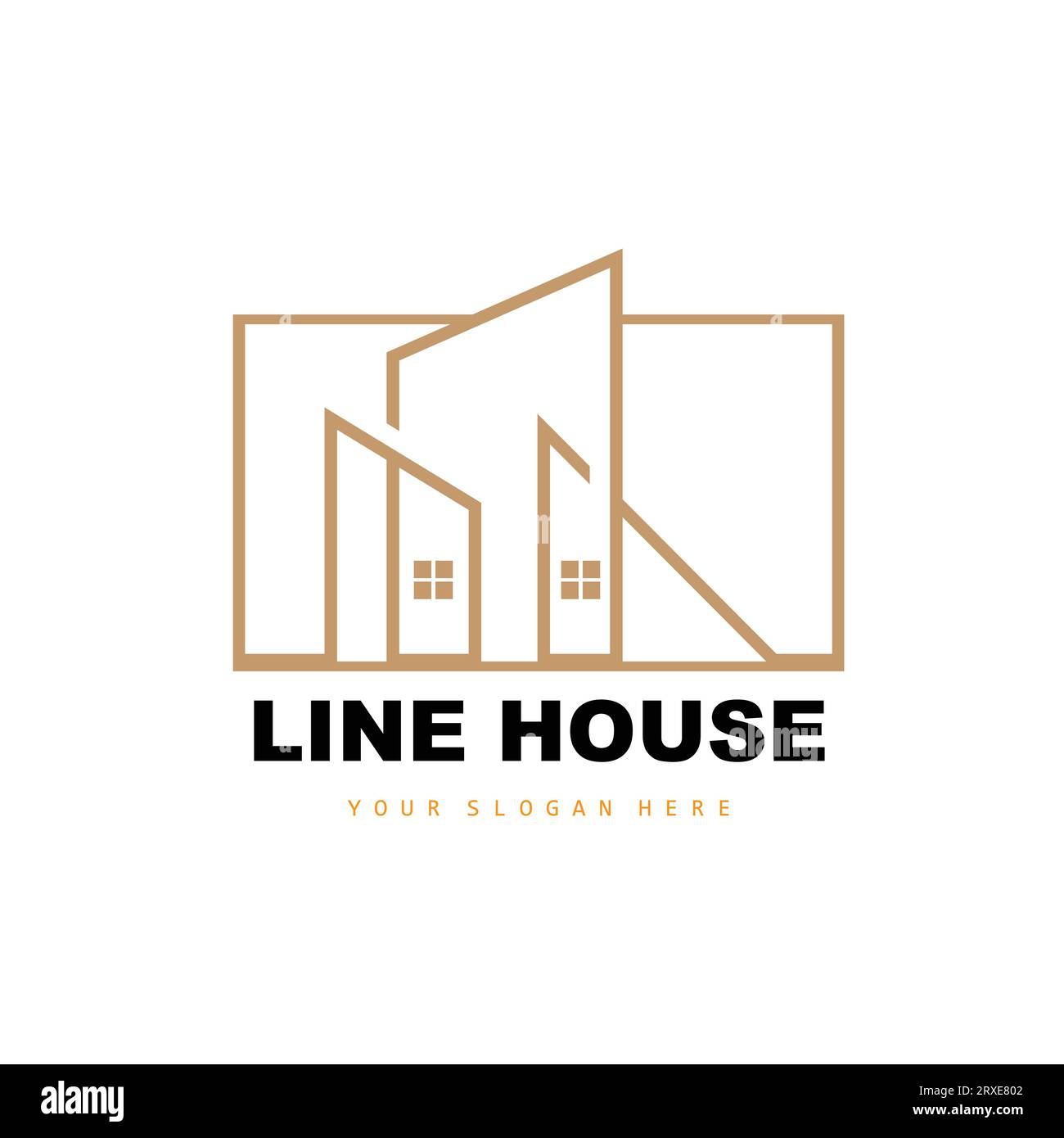 House Logo, Building Furniture Design, Construction Vector, Property Brand Icon, Real Estate, Housing Stock Vector