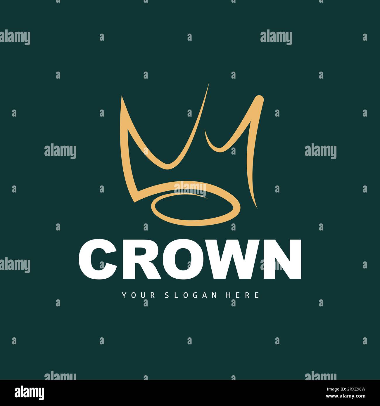 Crown Logo, King And Queen Icon Design, Vector Elegant, Simple