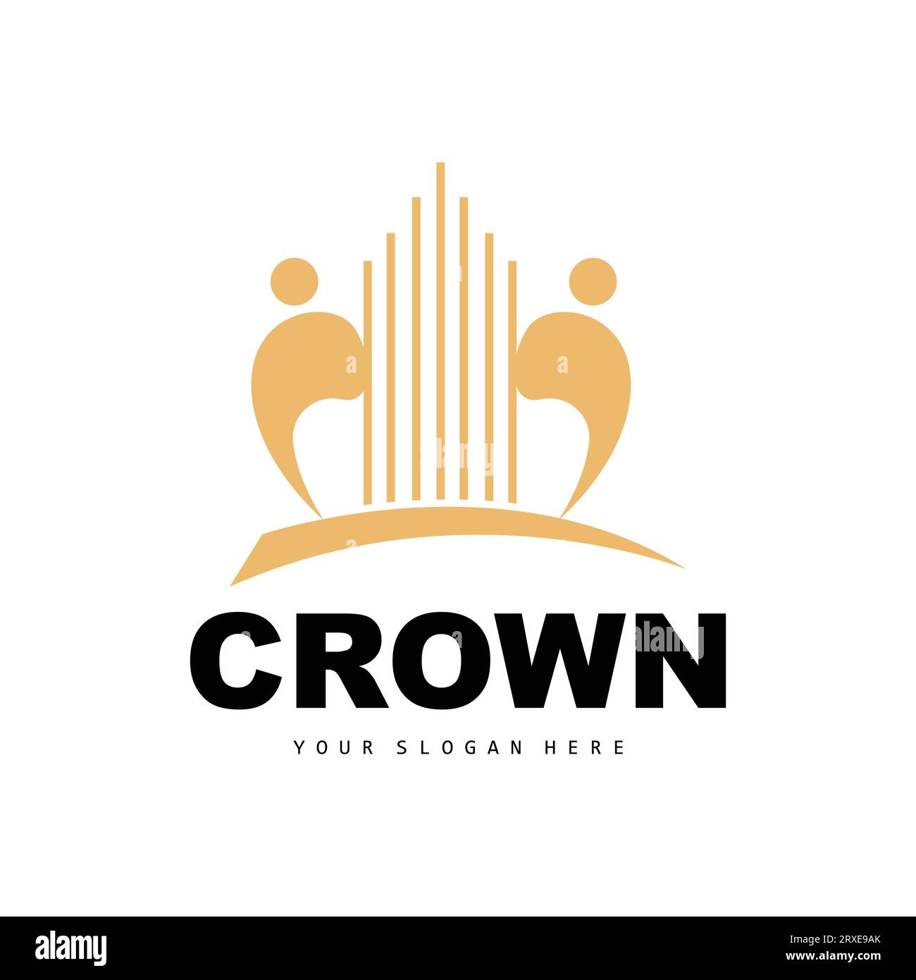 Crown Logo, King And Queen Icon Design, Vector Elegant, Simple, Template Illustration Stock Vector