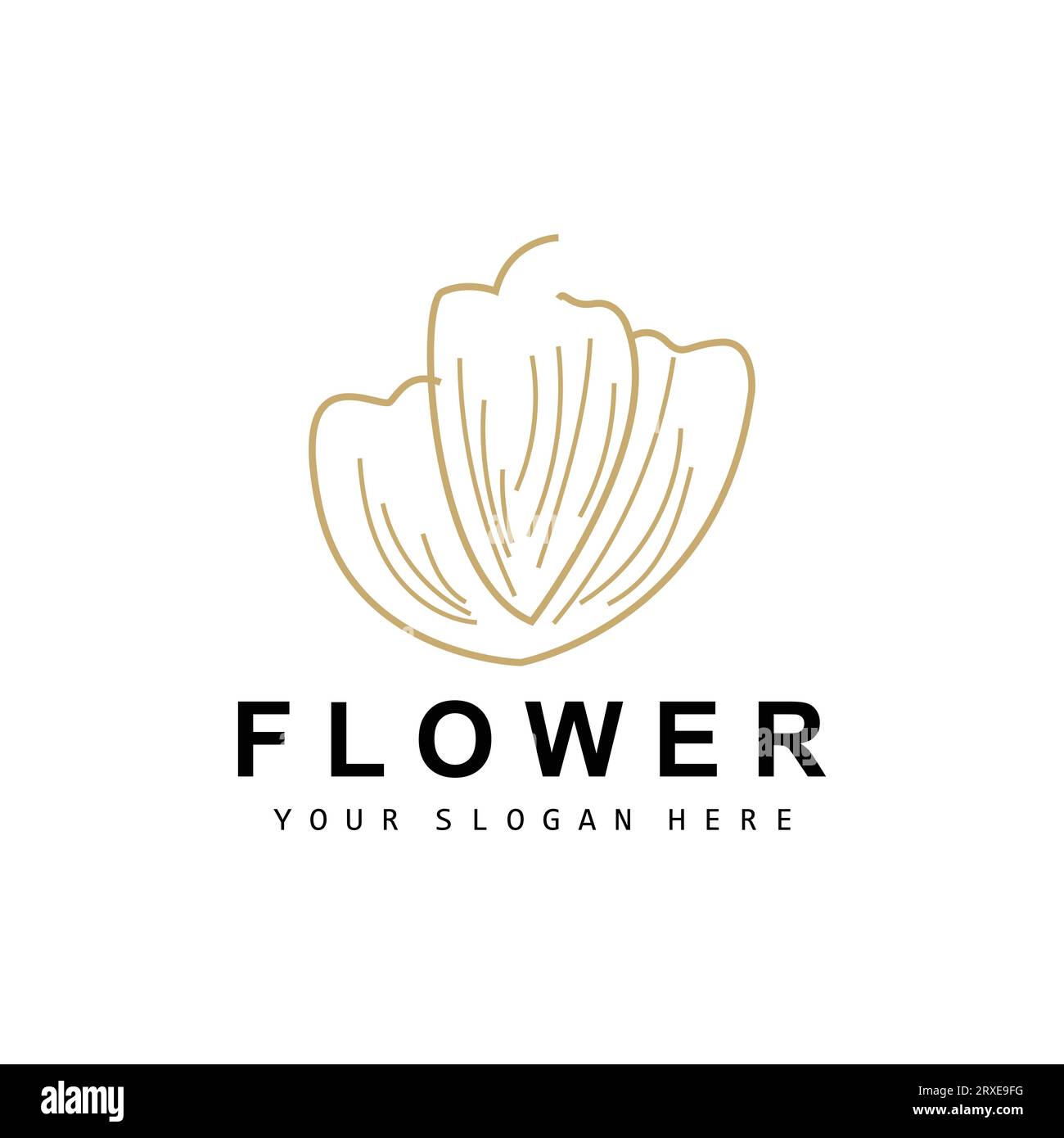 Simple Botanical Leaf and Flower Logo, Vector Natural Line Style, Decoration Design, Banner, Flyer, Wedding Invitation, and Product Branding Stock Vector
