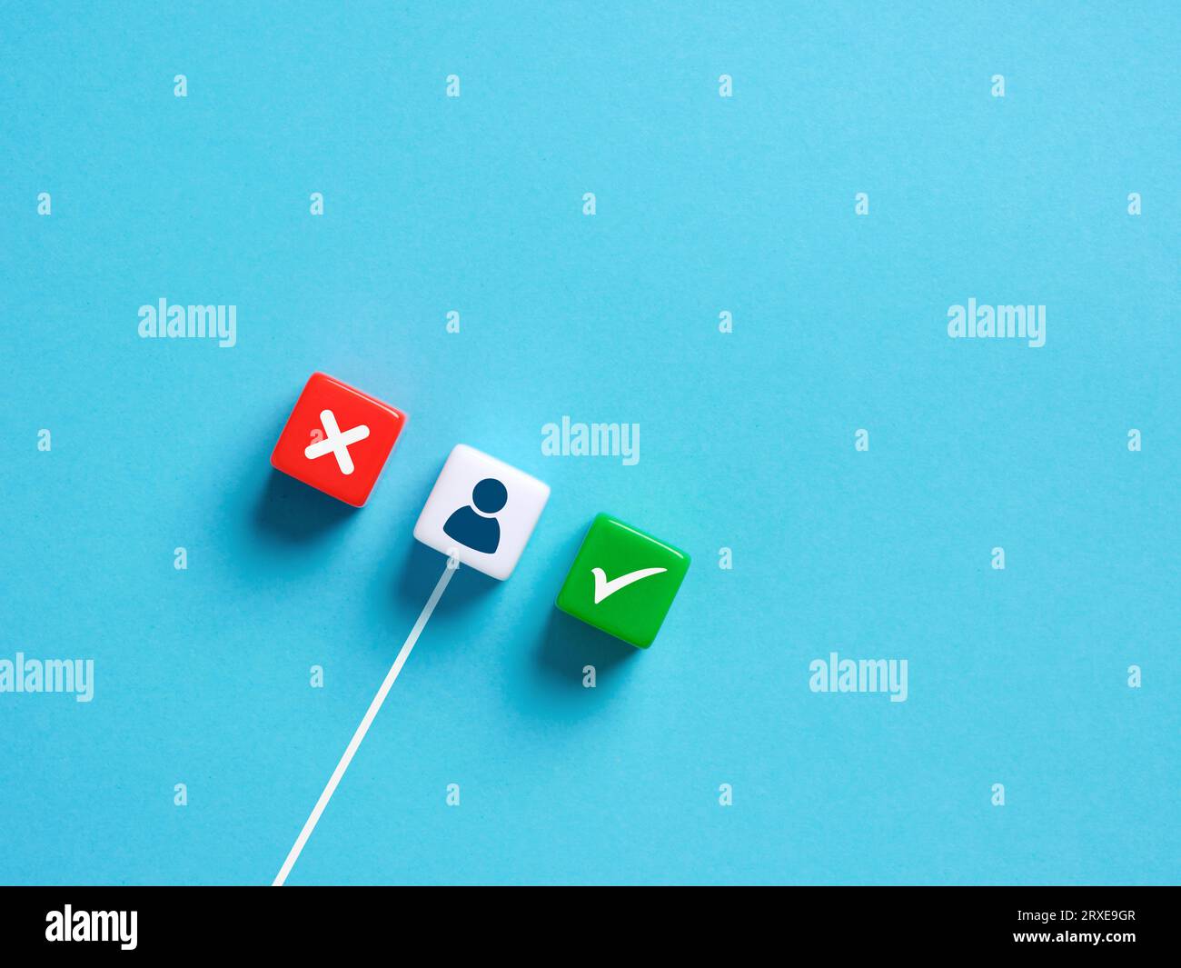 Decision or dilemma between right or wrong. Decision making concept ...