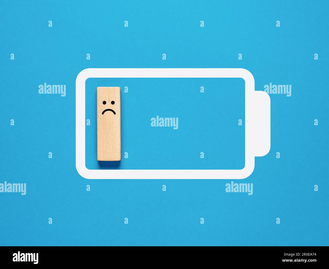 Battery charging indicator and low level battery energy symbol Stock