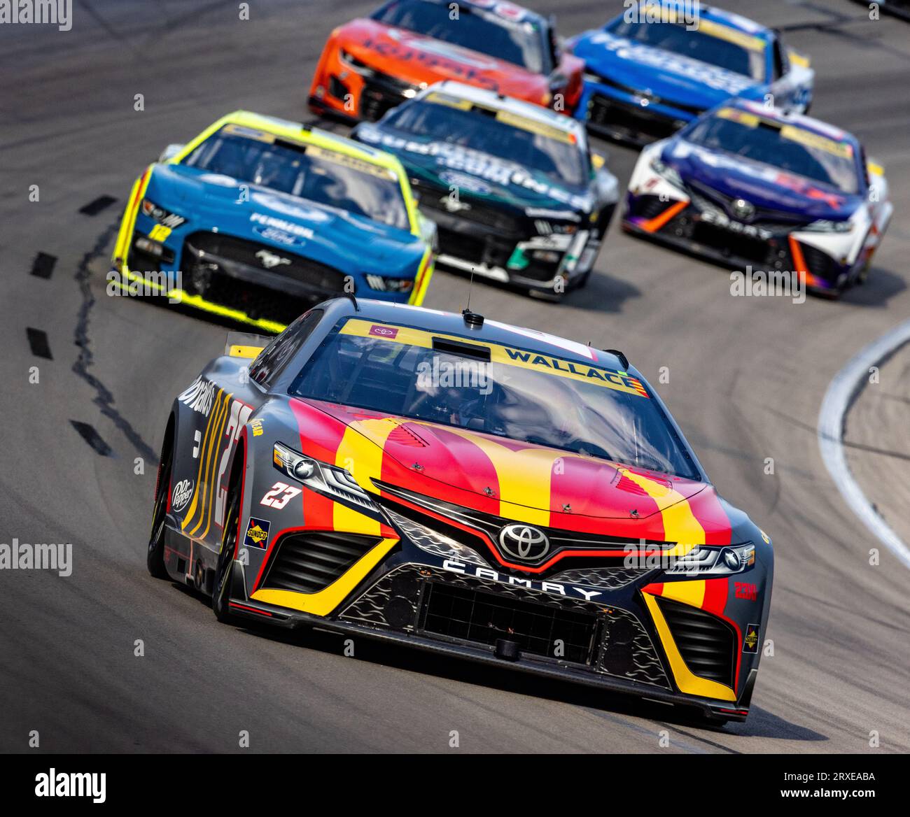 Fort Worth, Texas - September 24rd, 2023: Drivers competing in the NASCAR Autotrader EchoPark Automotive 400 at Texas Motor Speedway. Credit: Nick Paruch/Alamy Live News Stock Photo