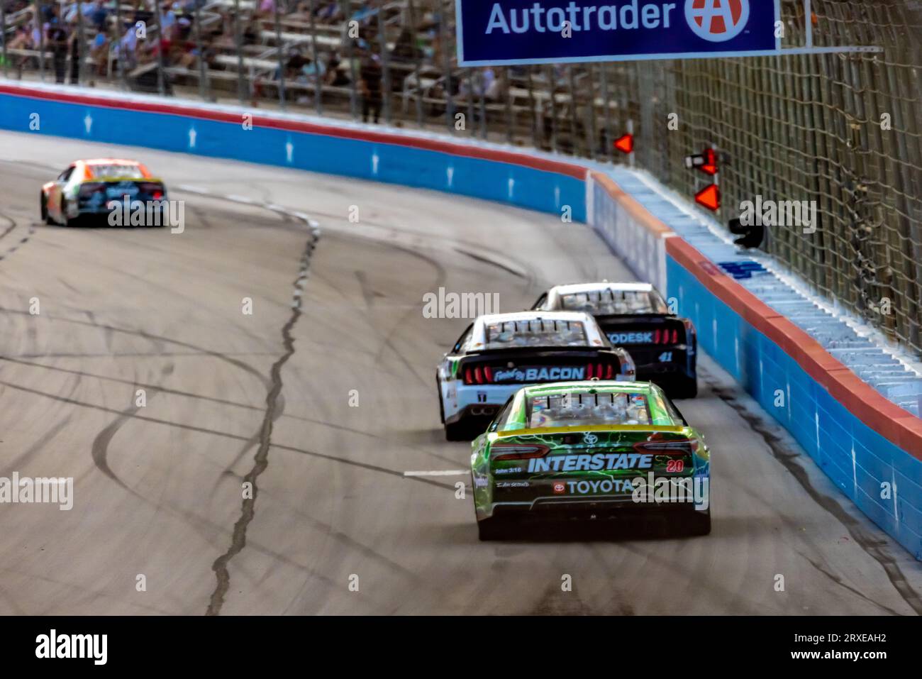 Fort Worth, Texas - September 24rd, 2023: Drivers competing in the NASCAR Autotrader EchoPark Automotive 400 at Texas Motor Speedway. Credit: Nick Paruch/Alamy Live News Stock Photo