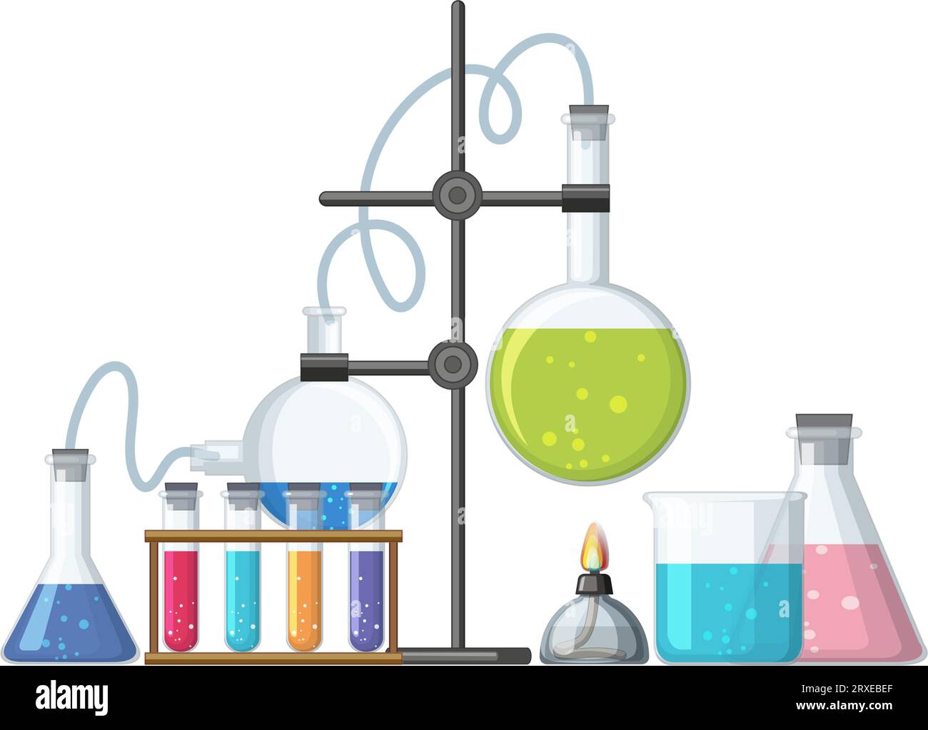 A vector cartoon illustration of science lab tools and equipments Stock ...
