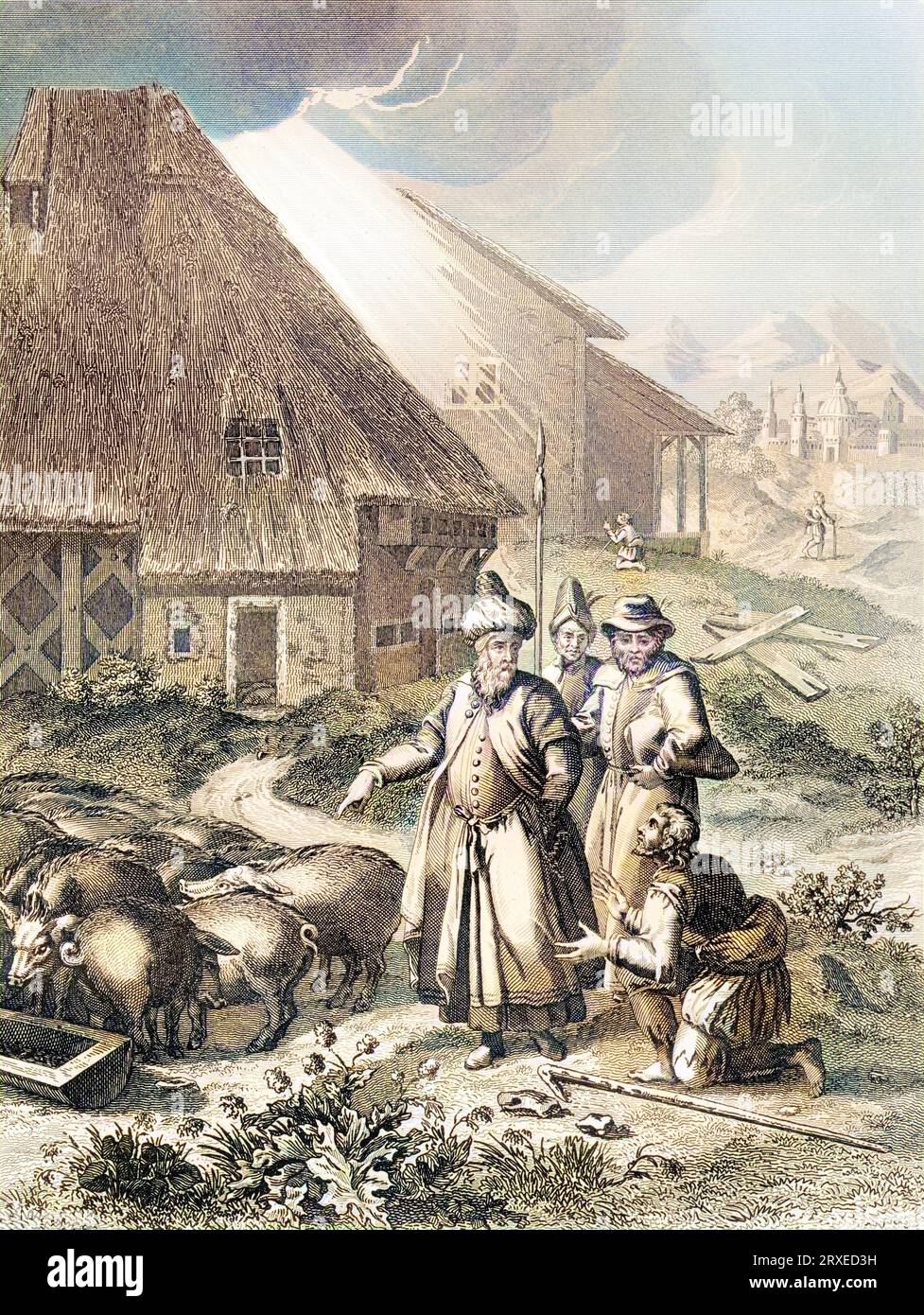 The Parable of the Lost Son. The prodigal son reduced to herding pigs