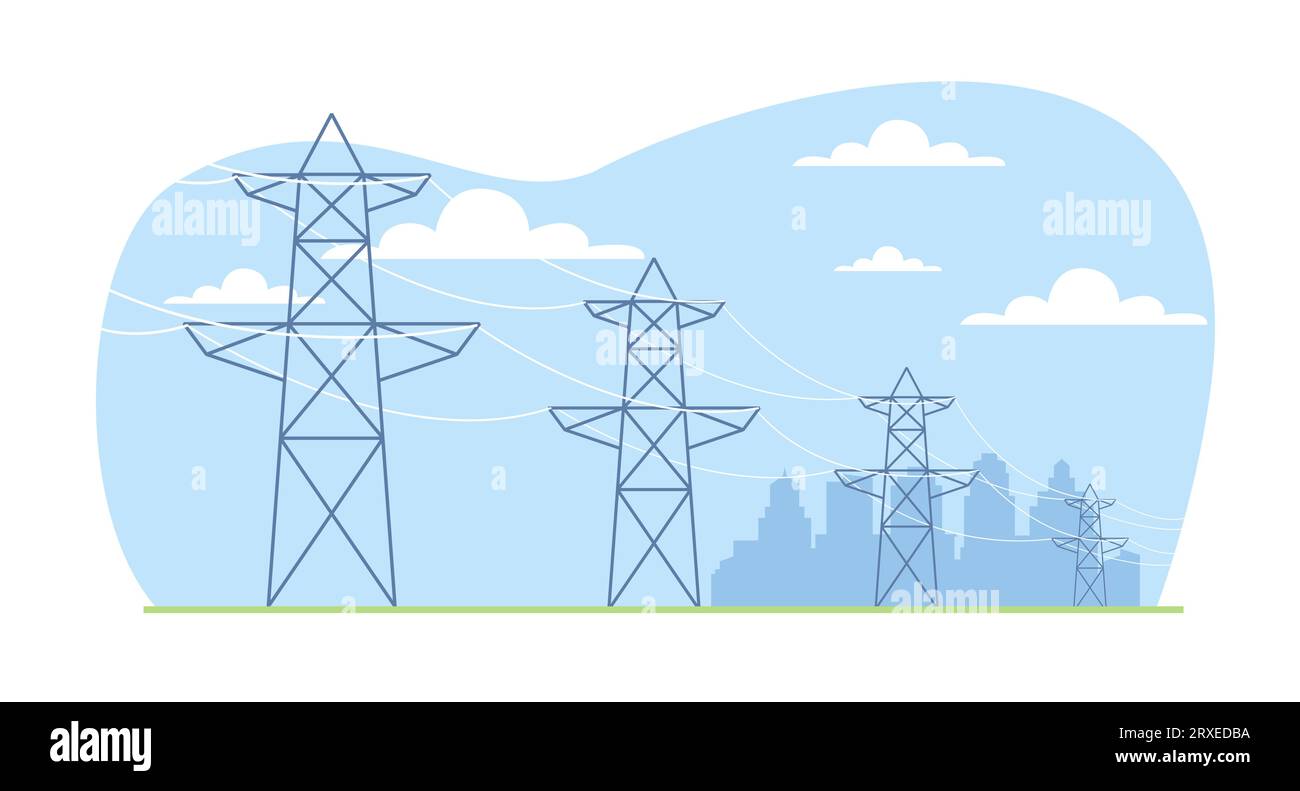 High voltage distribution grid supports transmit electrical power to
