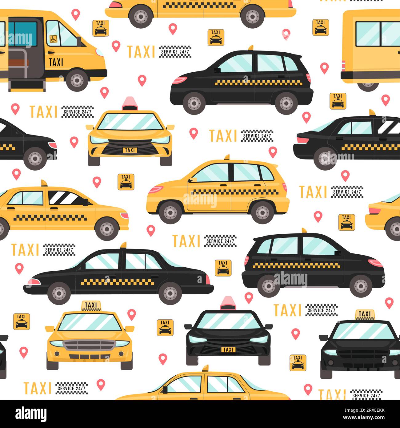 Taxi Pattern Print Backpack main image 0