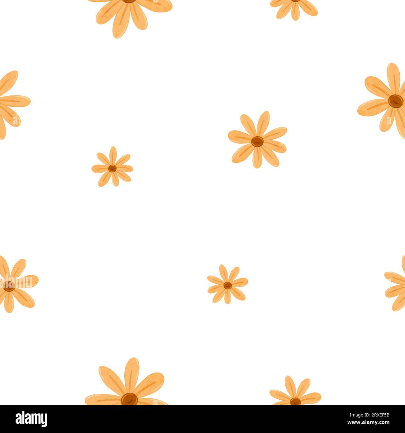 Seamless minimal pattern with simple daisy flowers. Endless chamomile ...