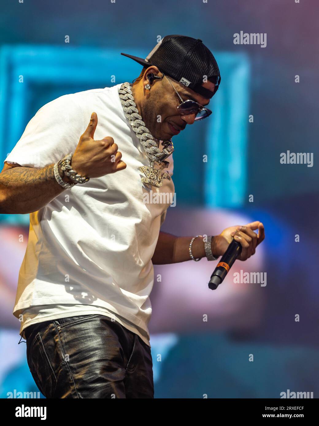 Las Vegas, USA. 24th Sep, 2023. Nelly performs on the Downtown Stage