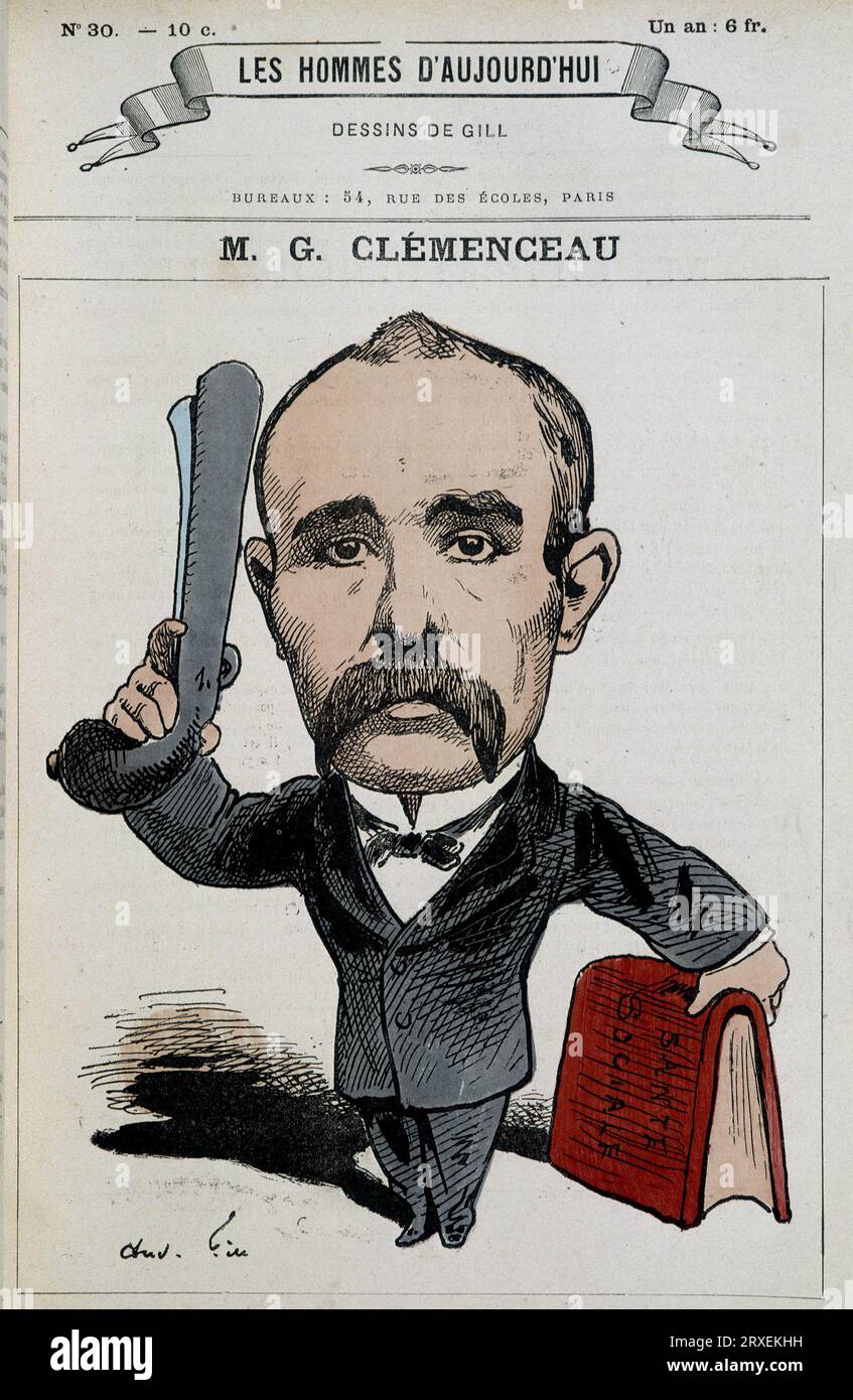 Portrait of Georges Clemenceau by André Gill (1840-1885) Stock Photo