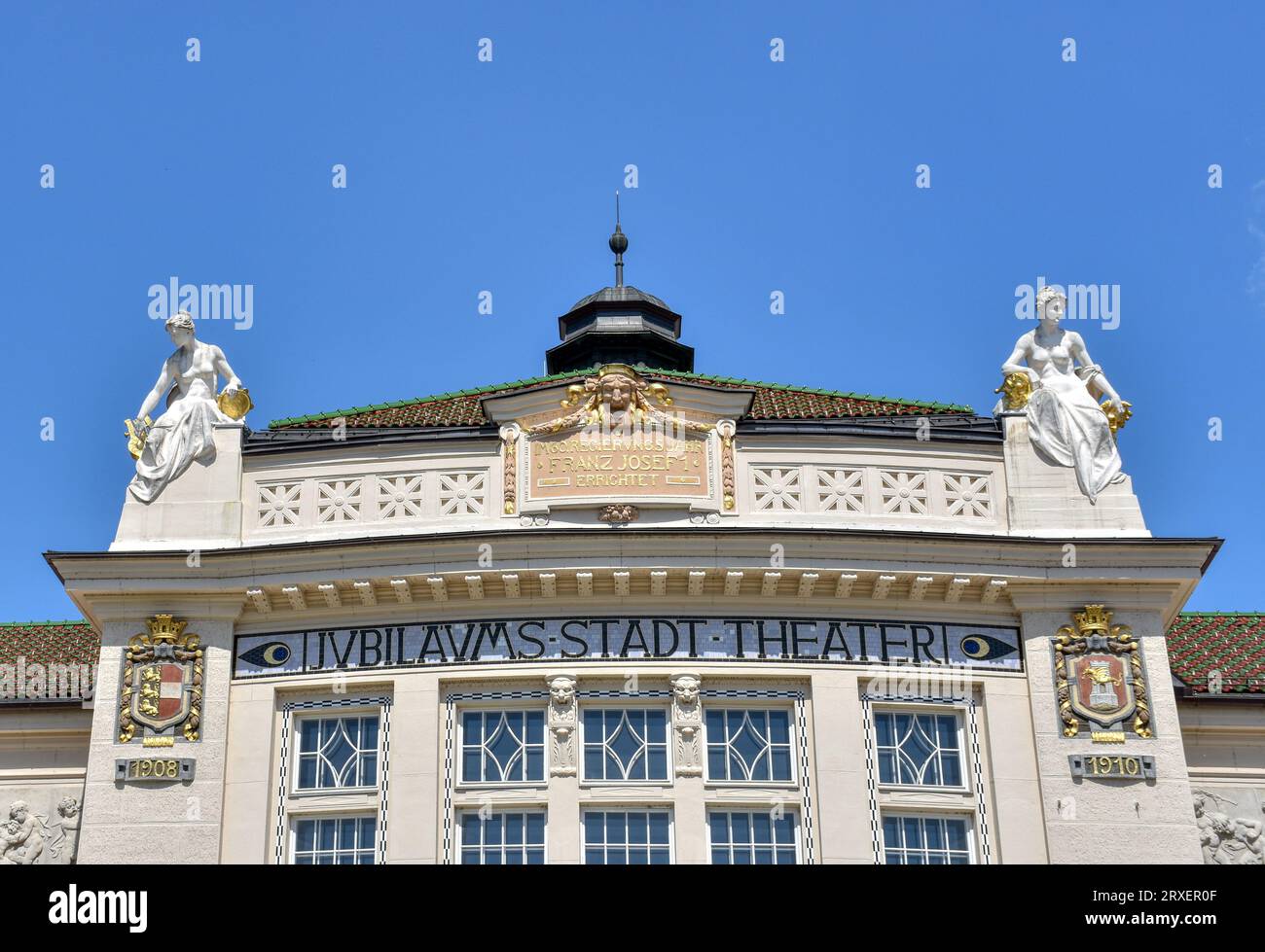 Klagenfurt, Theater, Stadttheater, Theaterplatz, Innere Stadt, Ballhaus, Theaterszene, Kärnten, Celovec, Österreich, Neues Theater, Kaiser Franz Josep Stock Photo