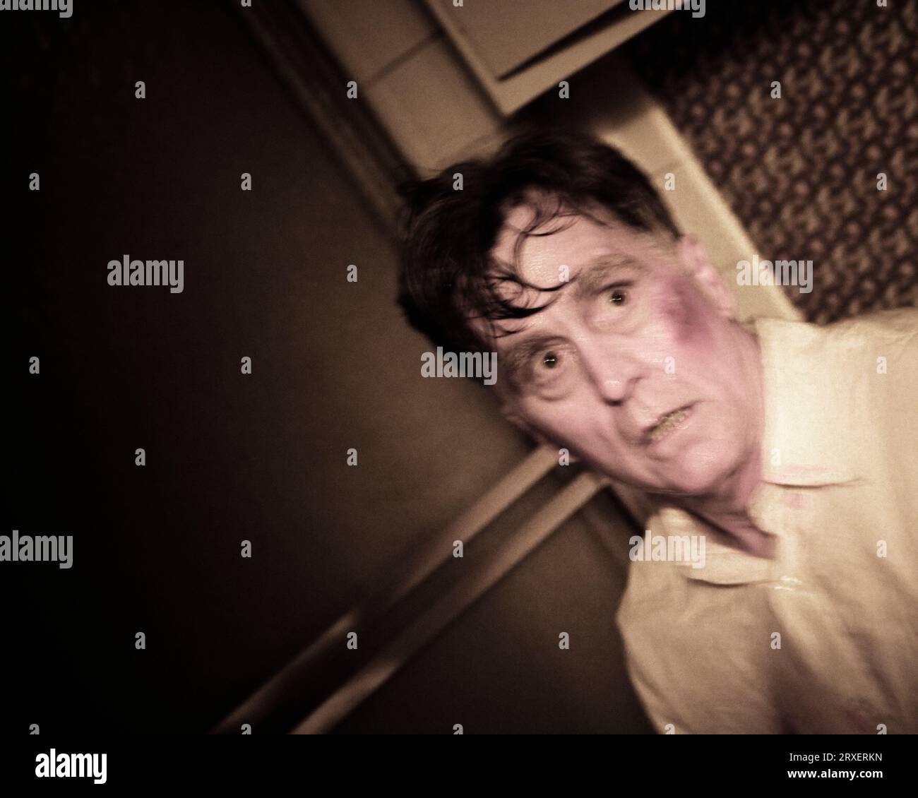 A man with a surprised look on his face. Stock Photo