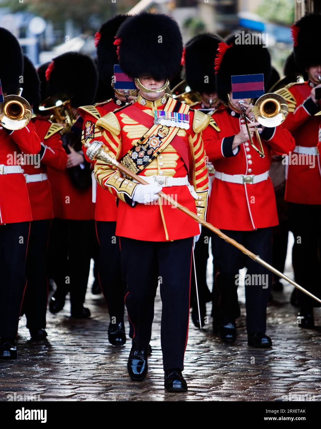 The Royal Guard marching into Windsor Castle, Berkshire, England Stock