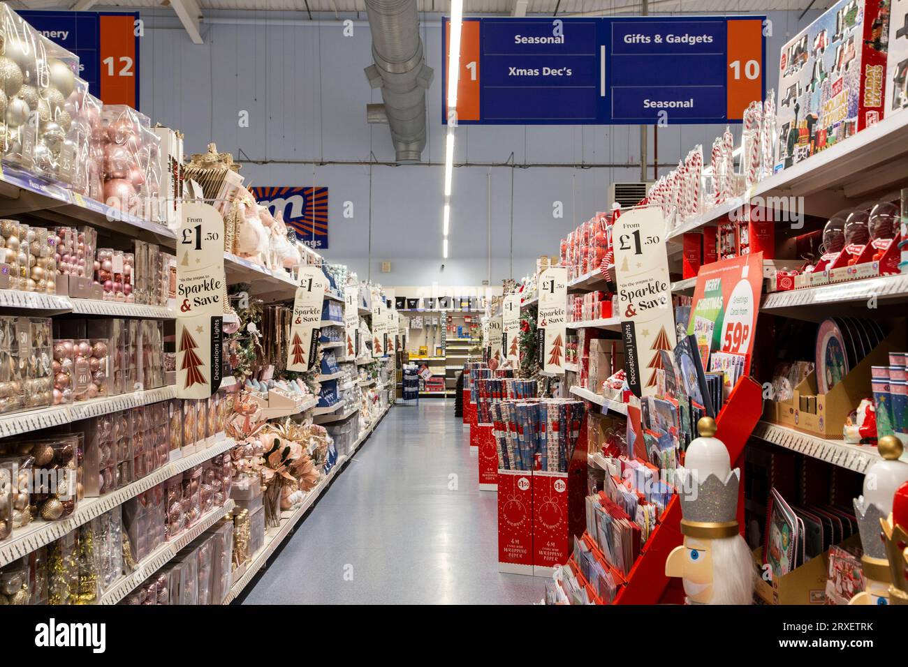 B&M store at Exeter retail park in Devon September 2013 Stock Photo