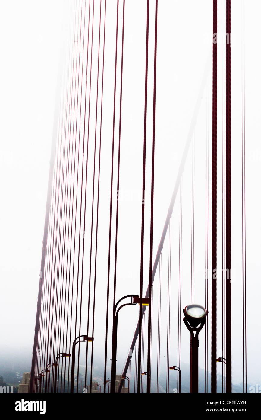 The suspension cables of the Golden Gate Bridge Stock Photo Alamy