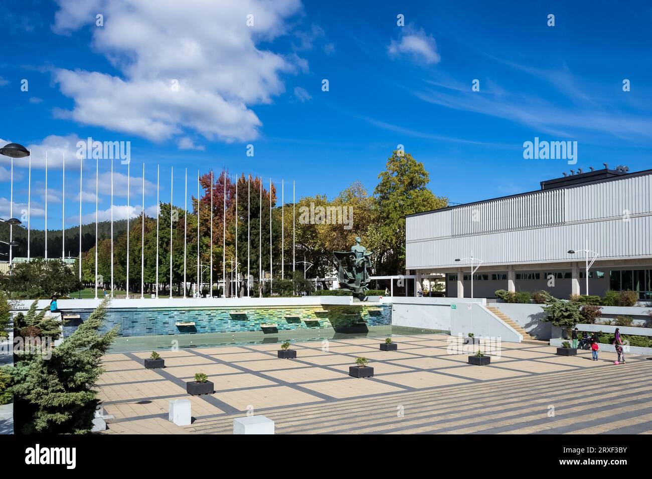 View of the forum of the campus of the University of Concepción, a city in south-central Chile, considered one of the most prestigious in the country Stock Photo