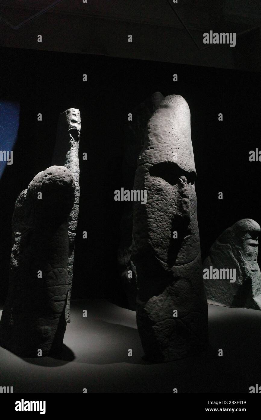 Exhibition Dreams of Siberia. Moscow. Stone idols. Shamanism and the history of Siberia. 2023 Stock Photo