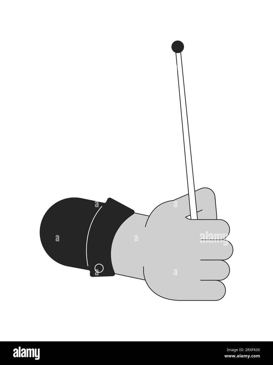 Right hand holding drumstick drum cartoon human hand outline illustration Stock Vector Image