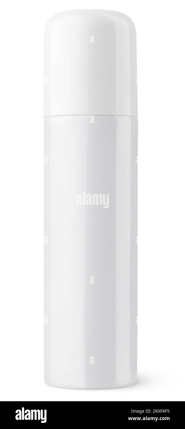 Closed aerosol spray metal bottle can isolated on white with clipping ...