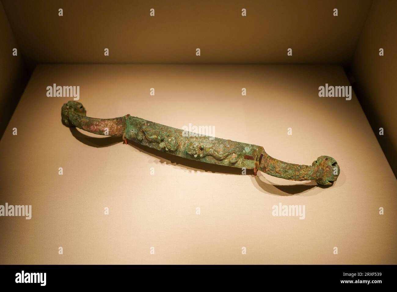 Beijing China, February 17, 2023: Shang Dynasty Dragon archer in the National Museum of China. Stock Photo