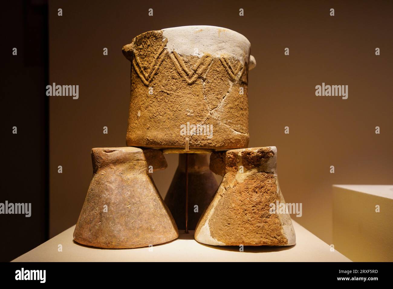 Beijing China, February 17, 2023 Cishan culture Pottery kettle Pottery