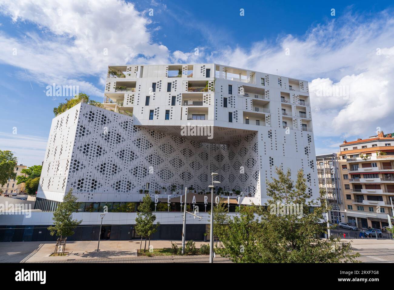 Montpellier, France 09 18 2023 Cityscape view of modern Belaroïa hotel and apartment