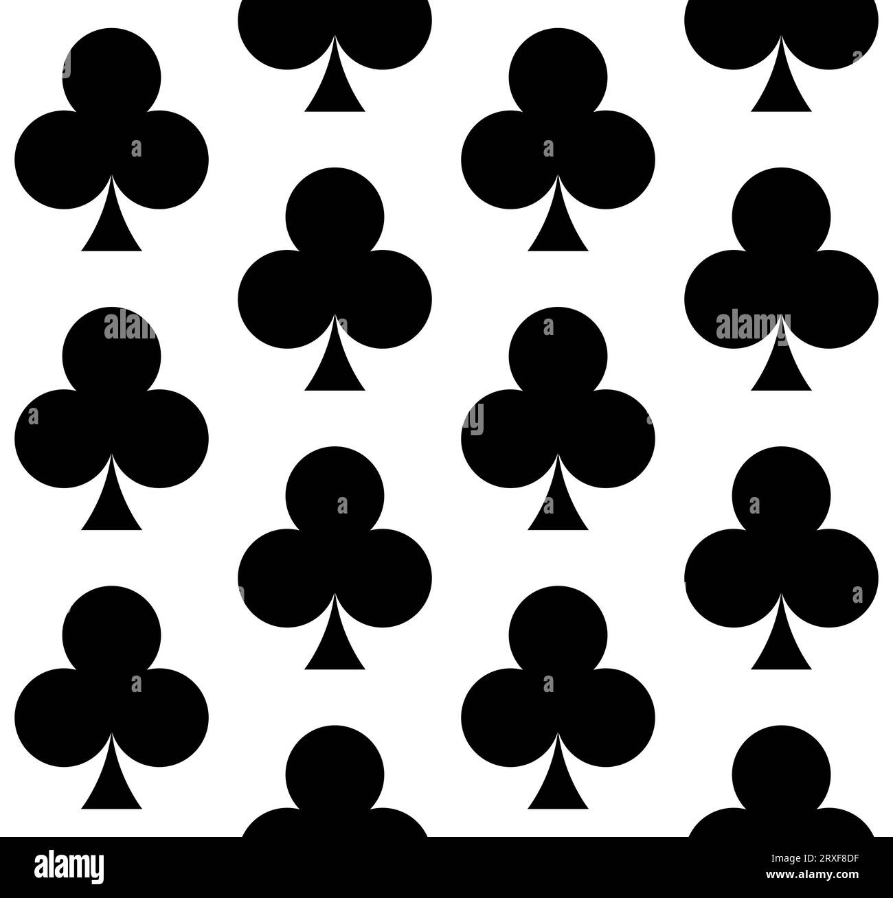 Clubs playing card suit symbol - seamless repeatable pattern texture Stock Vector