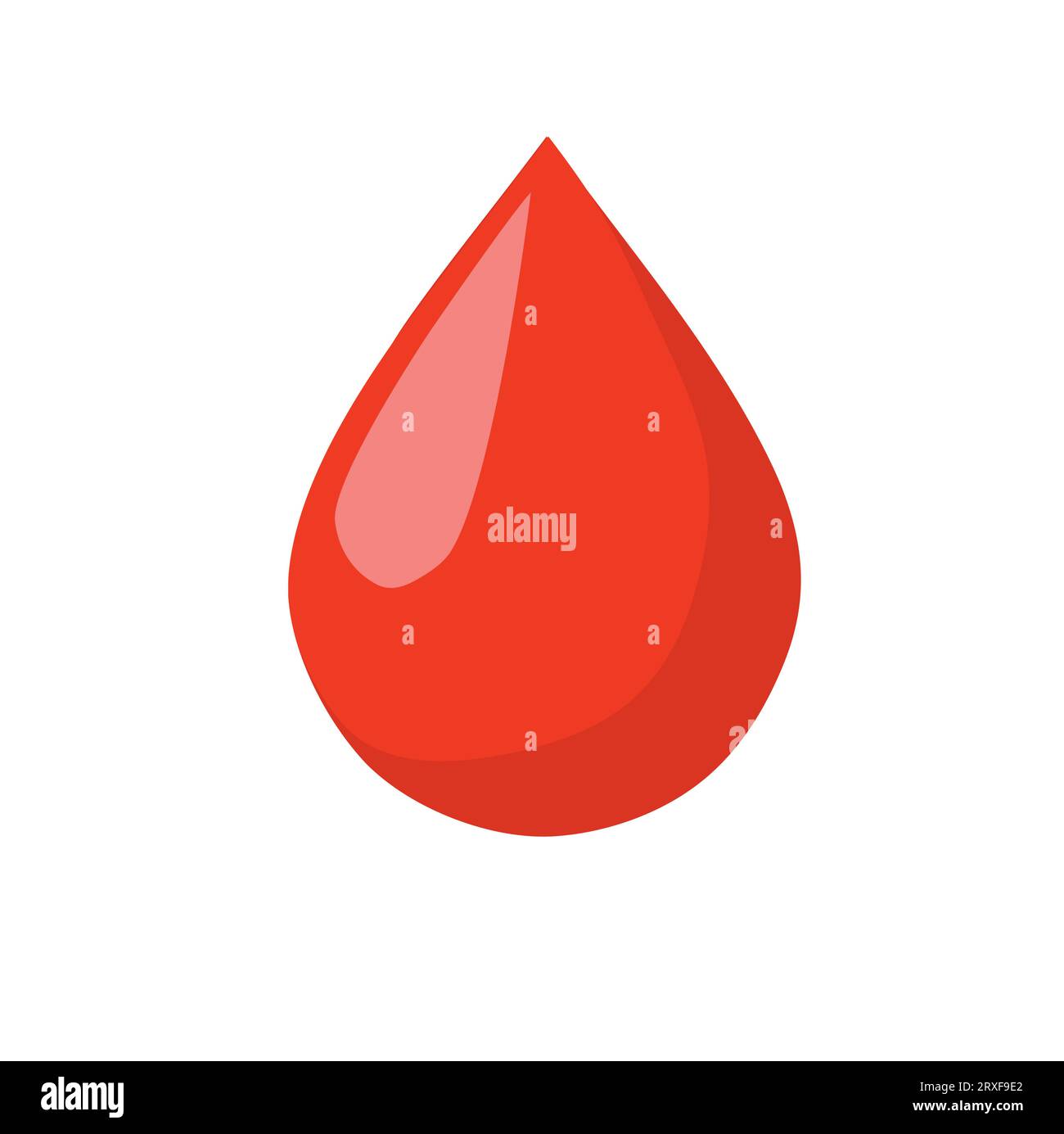 A drop of blood on a white background with copy space Stock Vector