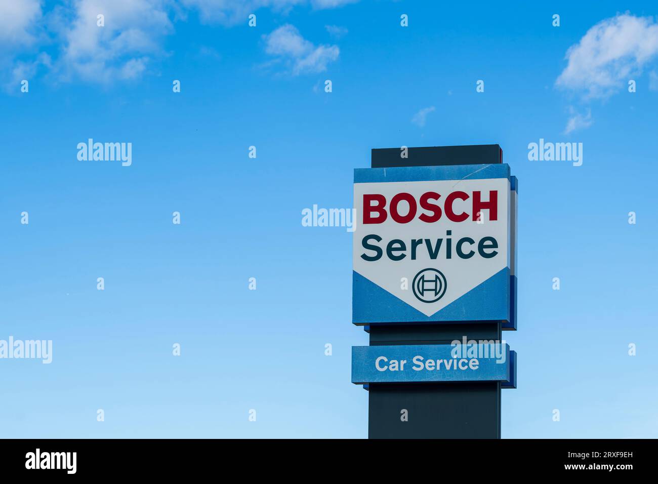 Germany , Rostock , 24.09.2023 , Company logo from Bosch Service Stock Photo