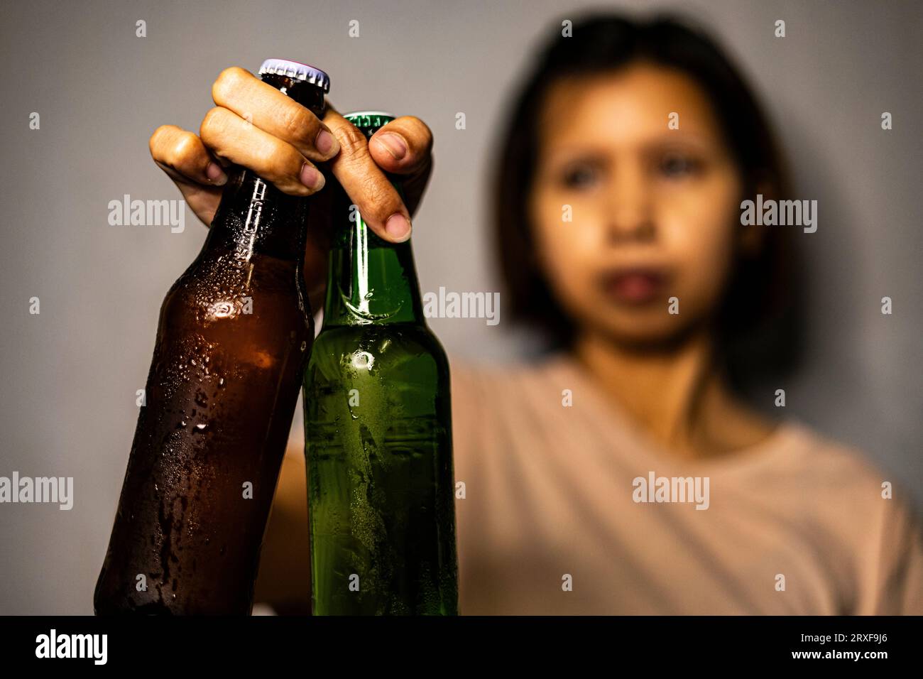 Pouring Beer In Glass Backgrounds for advertisements and wallpapers in party and drinking scene. Actual images in decorating ideas. Stock Photo