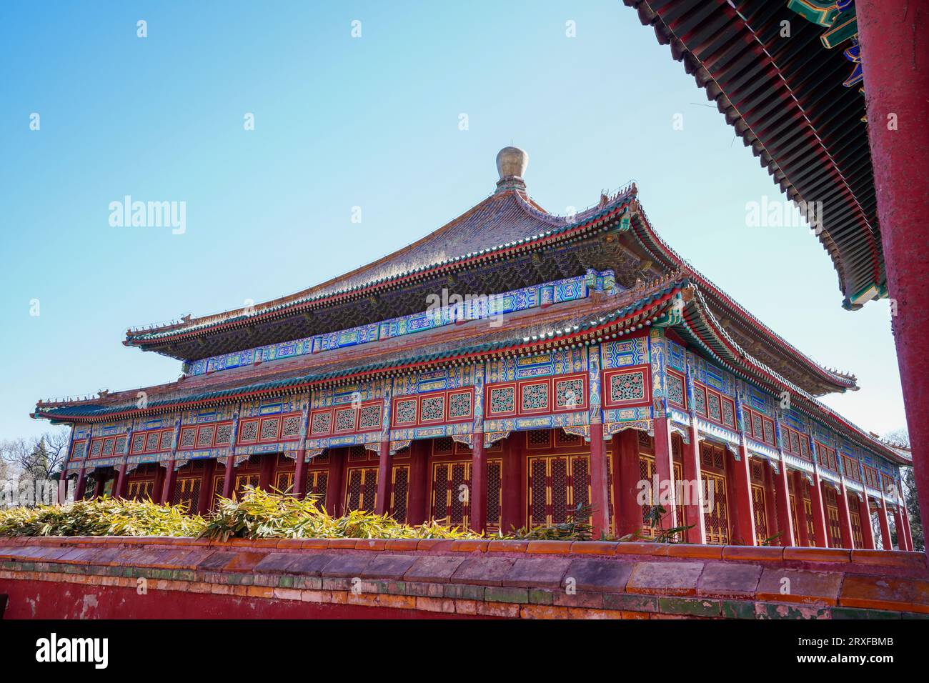 Beijing China, February 20, 2023: Sukhavati Hall, Beihai Park, Beijing. Stock Photo
