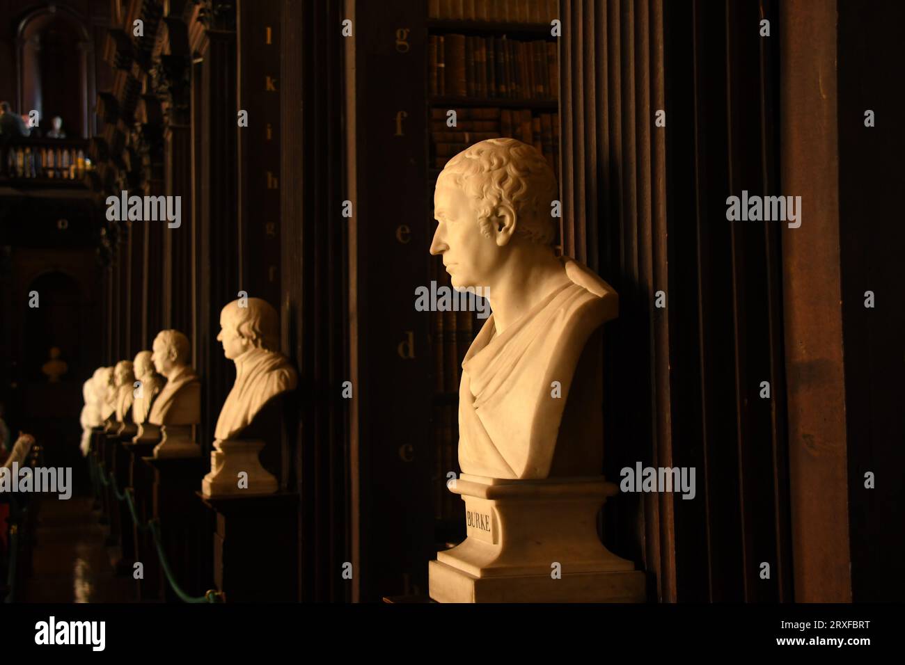 Statues of philosophers inside the Old library in Trinity College