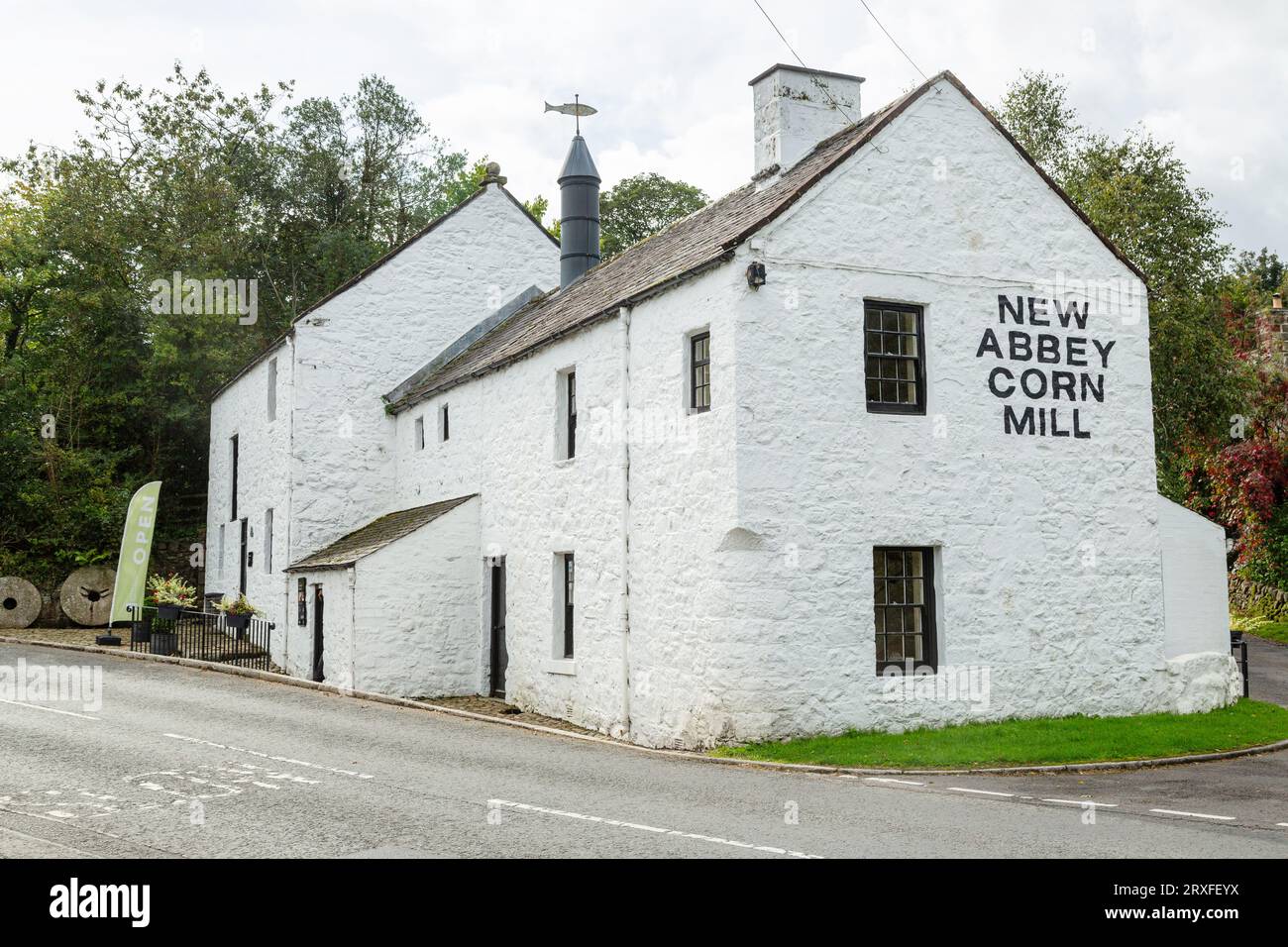 New Abbey Corn Mill in the village of New Abbey, Dumfries Stock Photo
