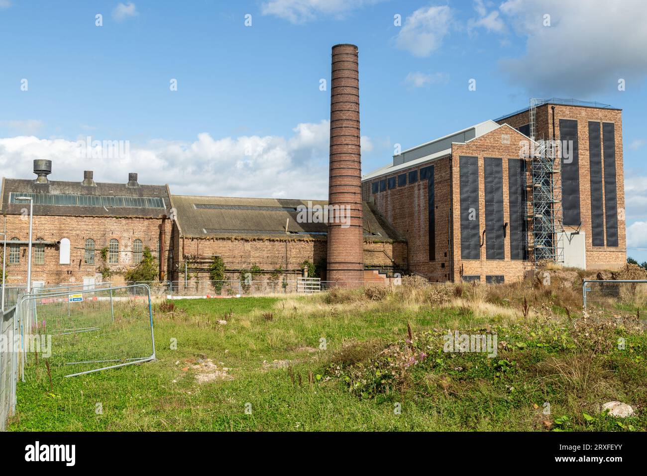 Looking towards the old Guardbridge Paper Mill complex From the University of St Andrews Eden Campus Stock Photo