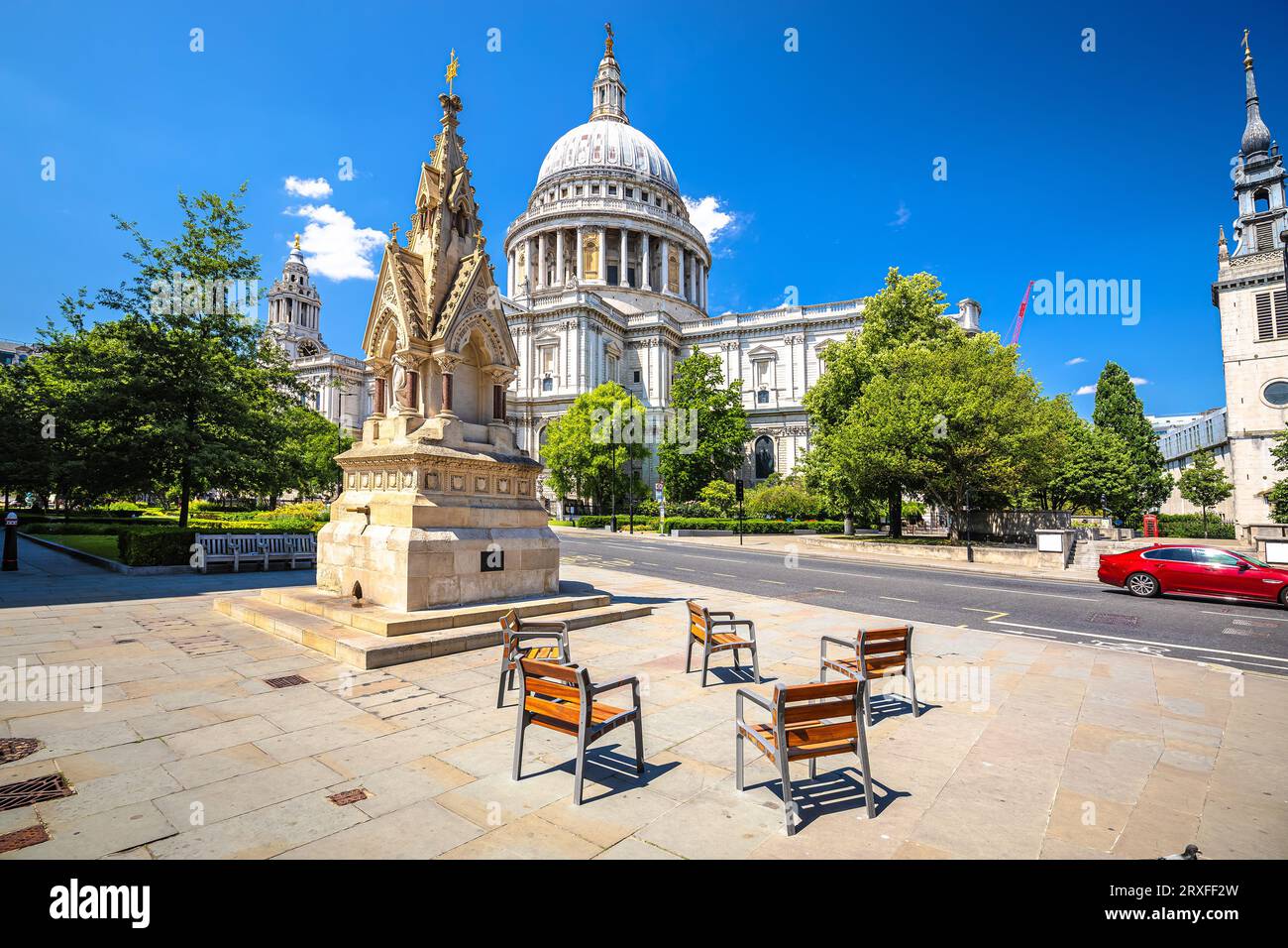 Saint Paul's Cathedral in London street view, capital of UK Stock Photo