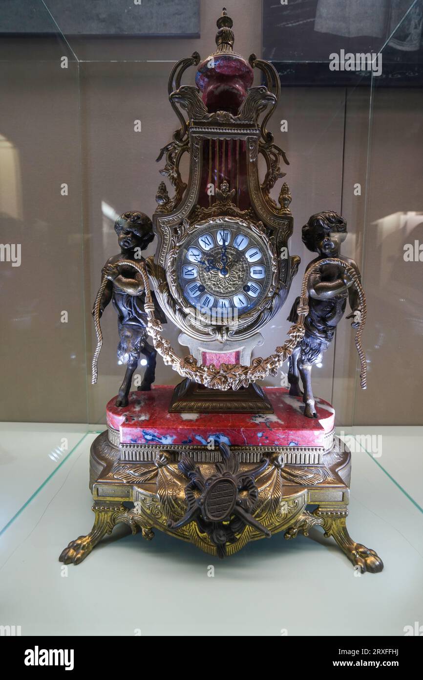 Beijing China, February 22, 2023 Western clocks on display at Prince Gong's Mansion in