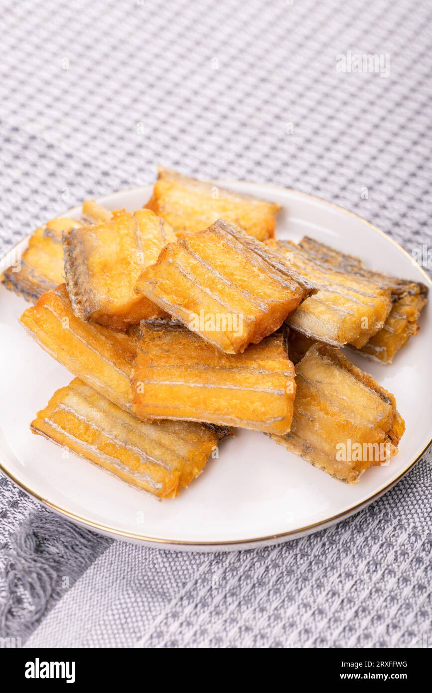 pan Fried beltfish (largehead hairtail), daiyu, Chinese food close up