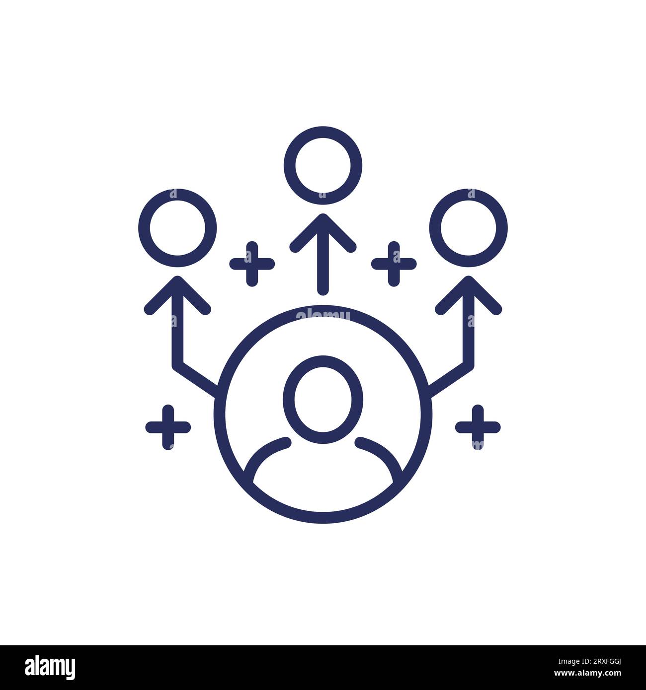 Affiliate marketing and referrals line icon Stock Vector