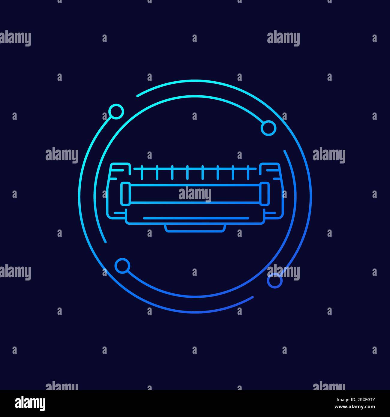 printer cartridge, toner icon, linear design Stock Vector