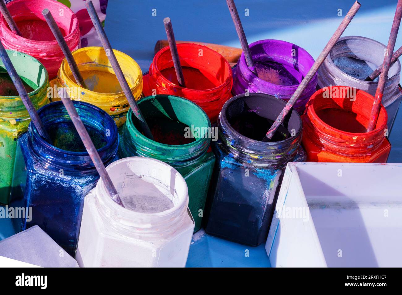 Paints, brushes, water. Everything that is necessary for the beginning