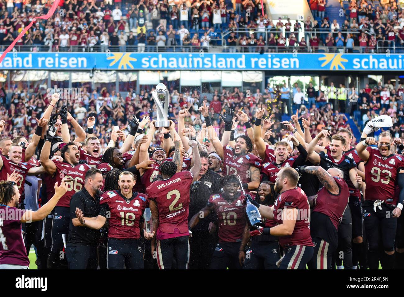 Rhein Fire Siegesfeier, ELF, Championship Game 2023, Rhein Fire gegen