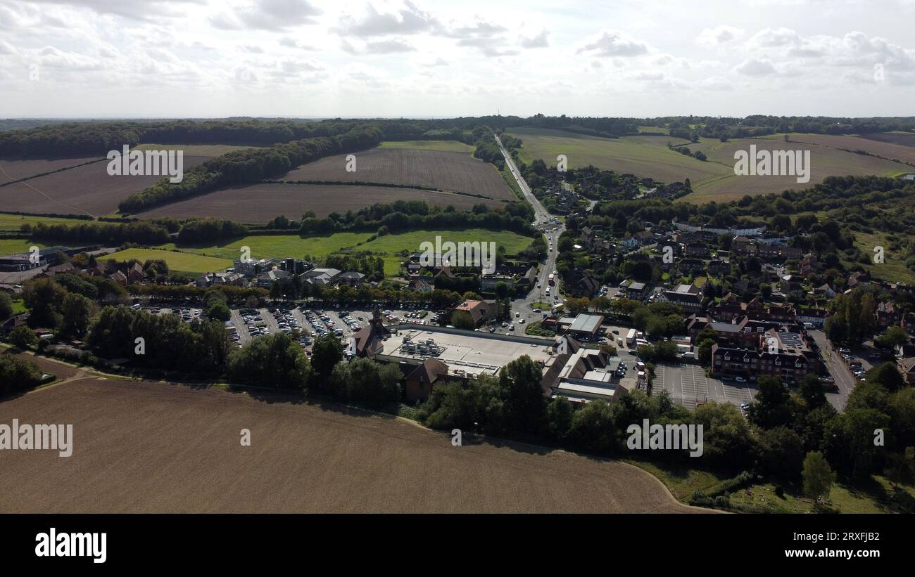 Aerial photo Amersham Tesco Supermarket. Buckinghamshire. UK